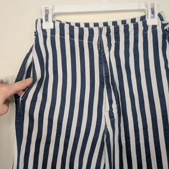 Mother Denim The Cinch Greaser Wide Leg Pant in Sea Daze Stripes, Size 27 - Picture 3 of 10